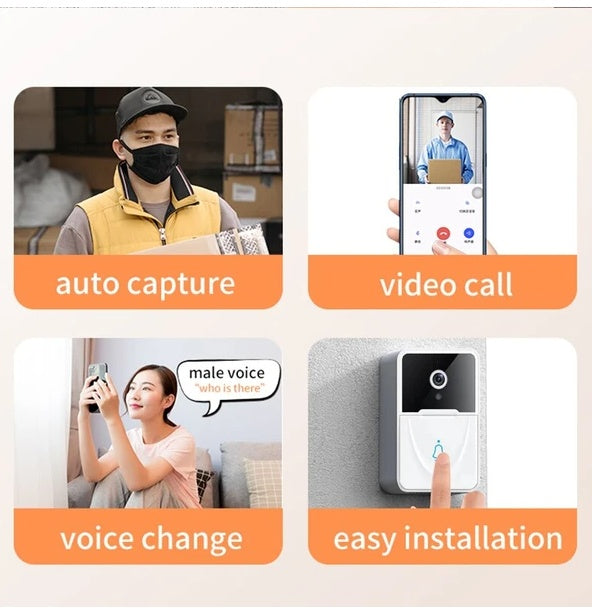 Wireless Security WiFi Smart Doorbell Intercom Video Camera Bell Chime Door Ring