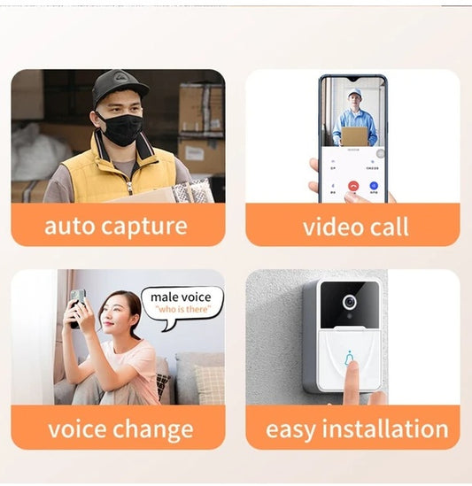 Wireless Security WiFi Smart Doorbell Intercom Video Camera Bell Chime Door Ring